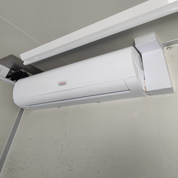 Wide view of the solar panel array on the rooftop